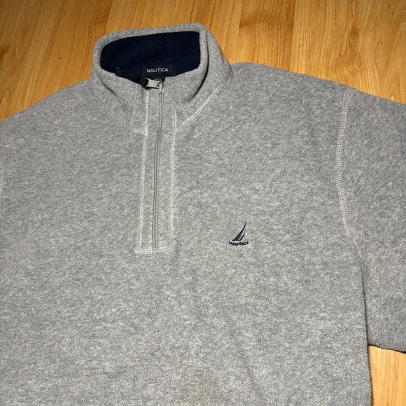 Men’s Grey Nautica Quarter Zip sweatshirt size Large - Picture 3 of 8
